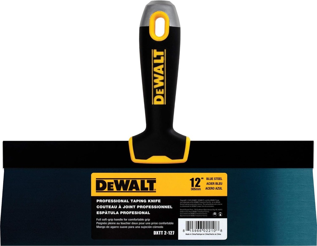 DeWalt® Blue Steel Soft Grip Taping Knife – 12”